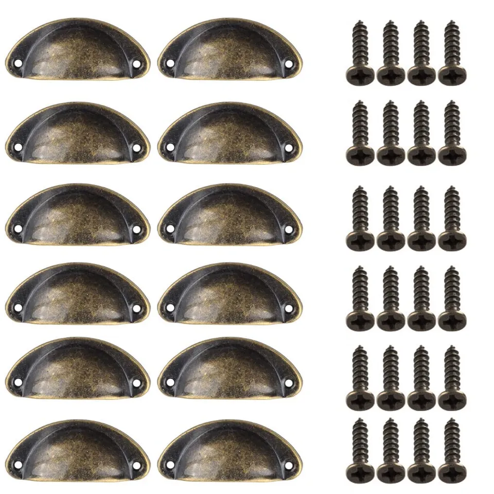 Lxoraziy maniglia conchiglia bronzo 12 pezzi per mobili