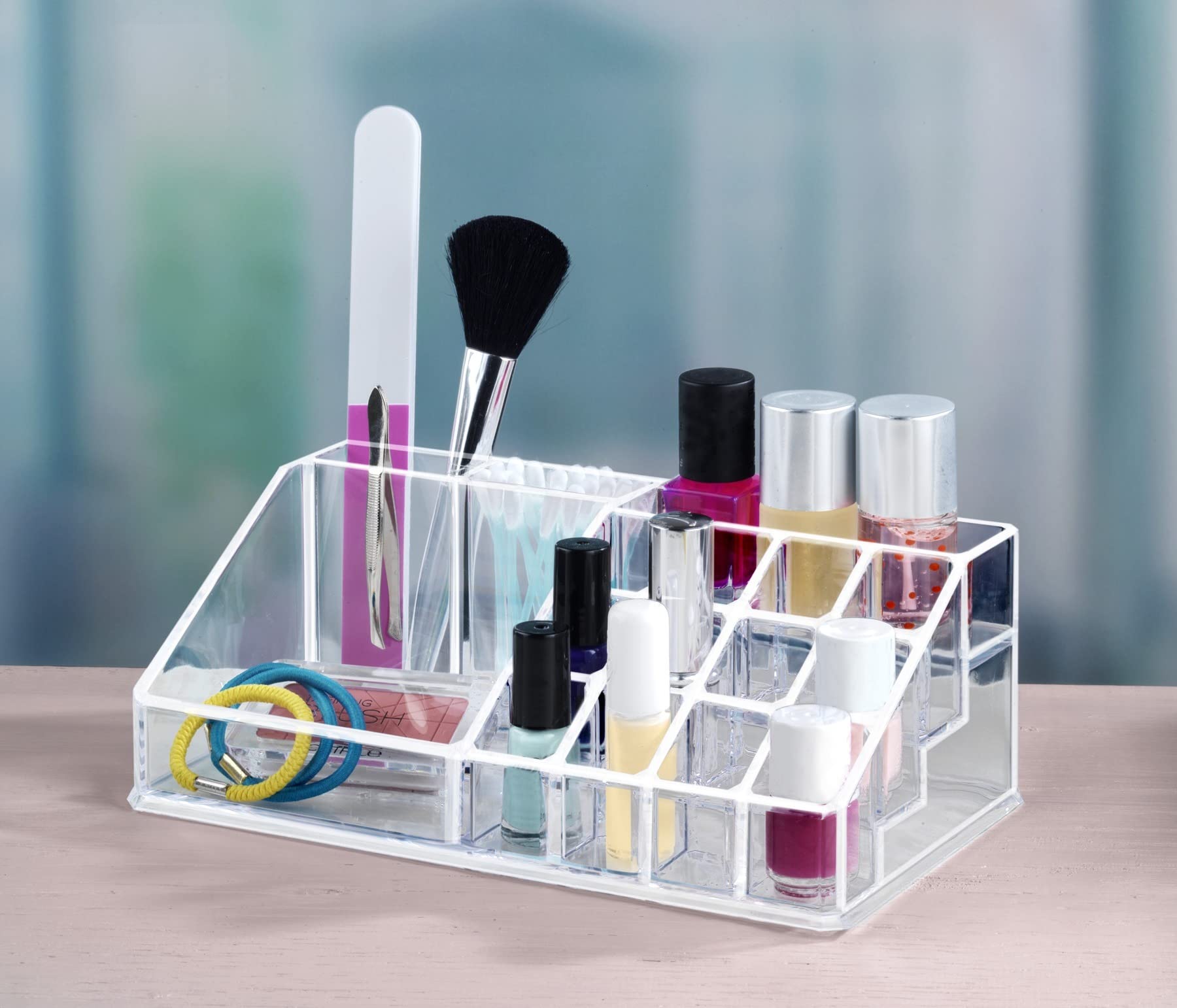 Wenko organizer cosmetici trasparente 16 scomparti