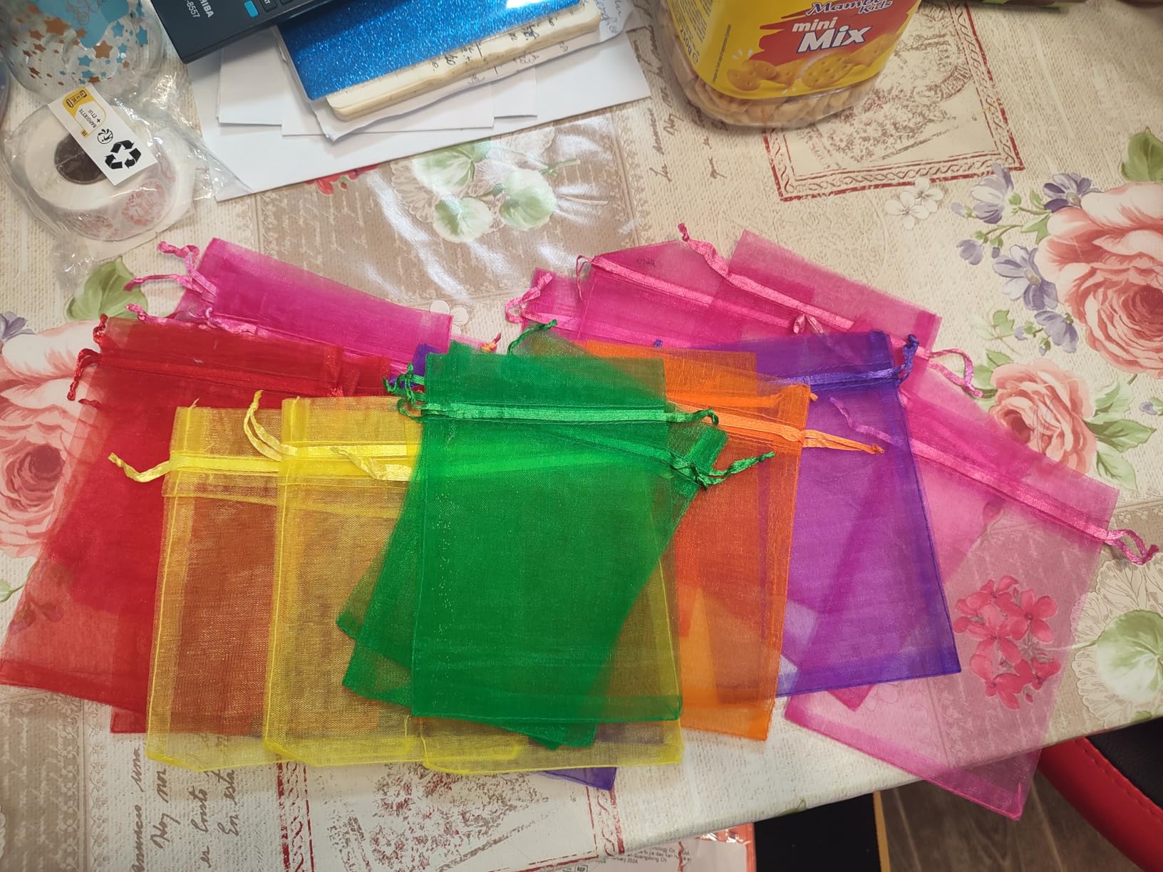 Quelcc sacchetti organza bianchi 7x9 cm 100 pz