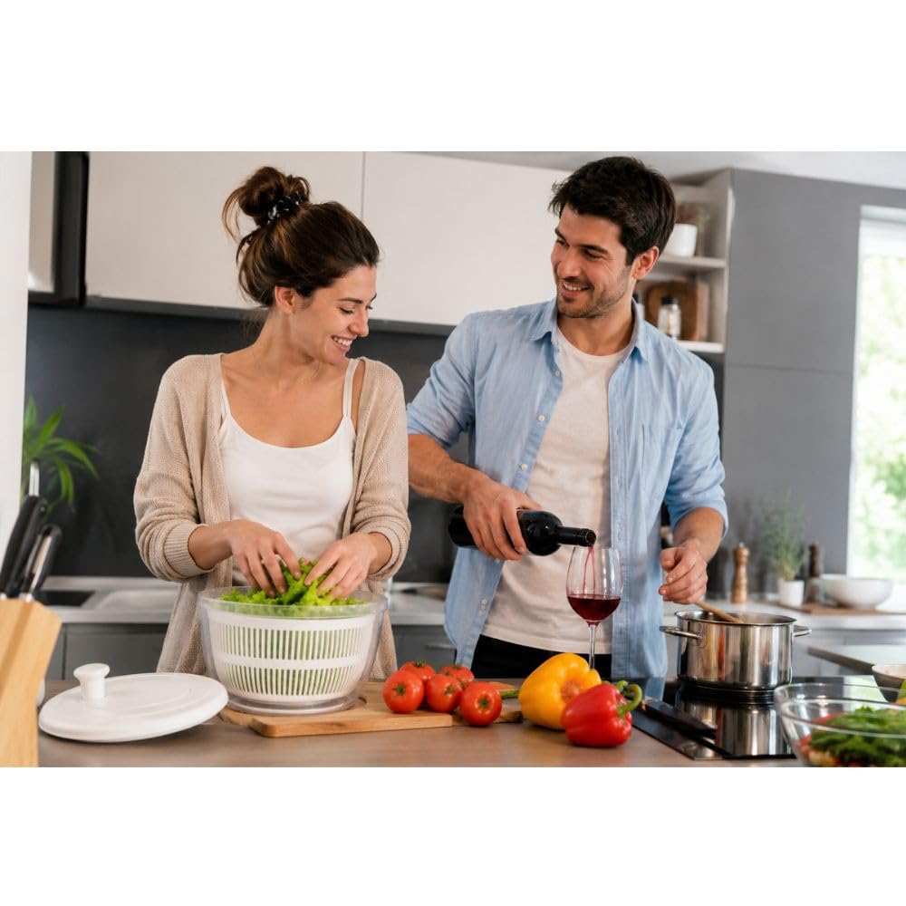Cecaro Group Centrifuga Insalata 24 cm Plastica con Manopola