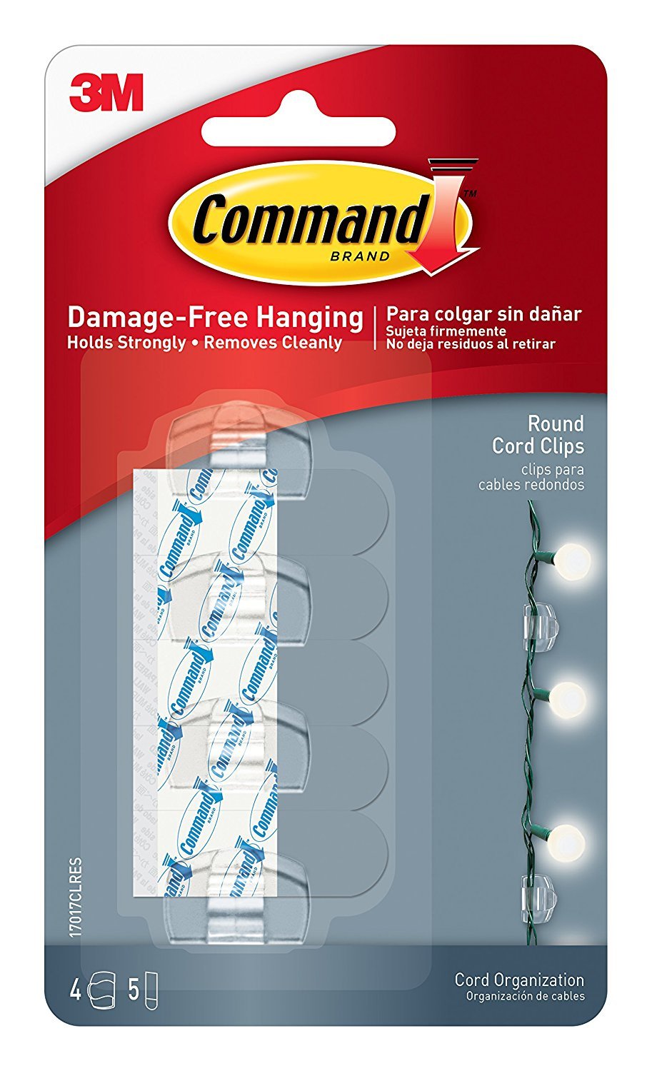 Command Clip per Cavi 4 Clip + 5 Strisce Adesive Indoor