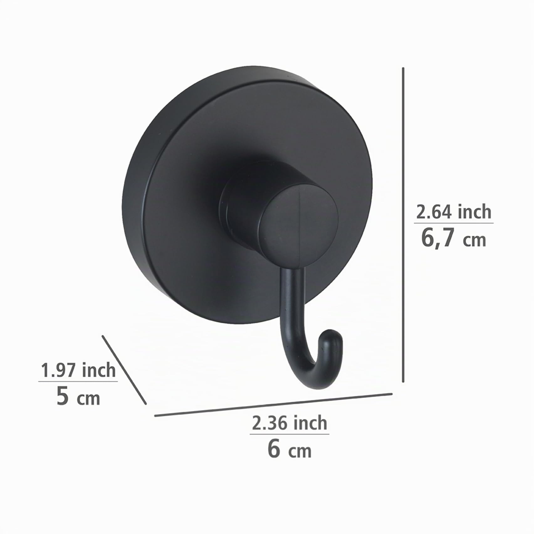 Wenko Vacuum-Loc Ganci Neri a Ventosa Set 2 Pezzi