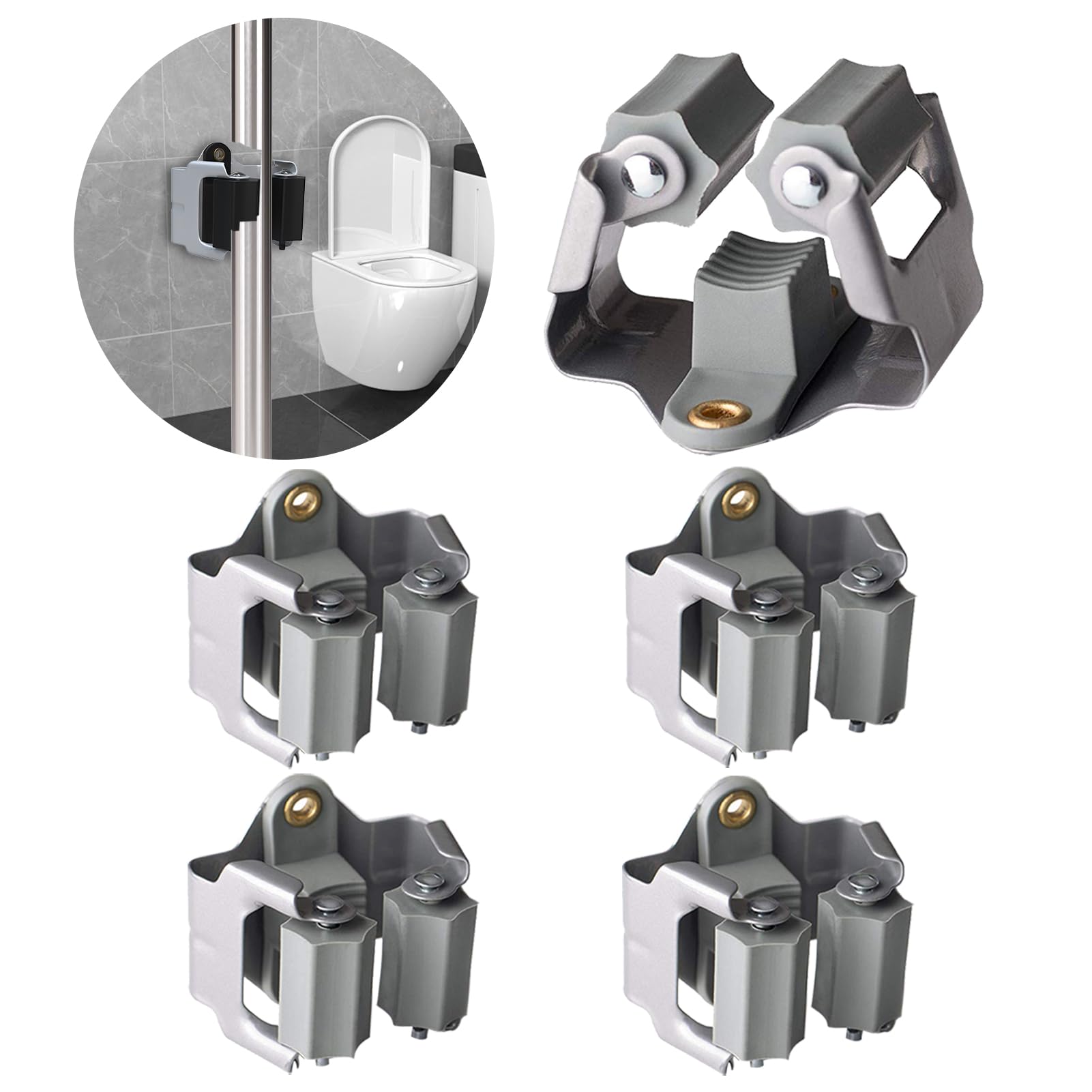 3-H portascope da muro grigio 4 pezzi acciaio 5 kg