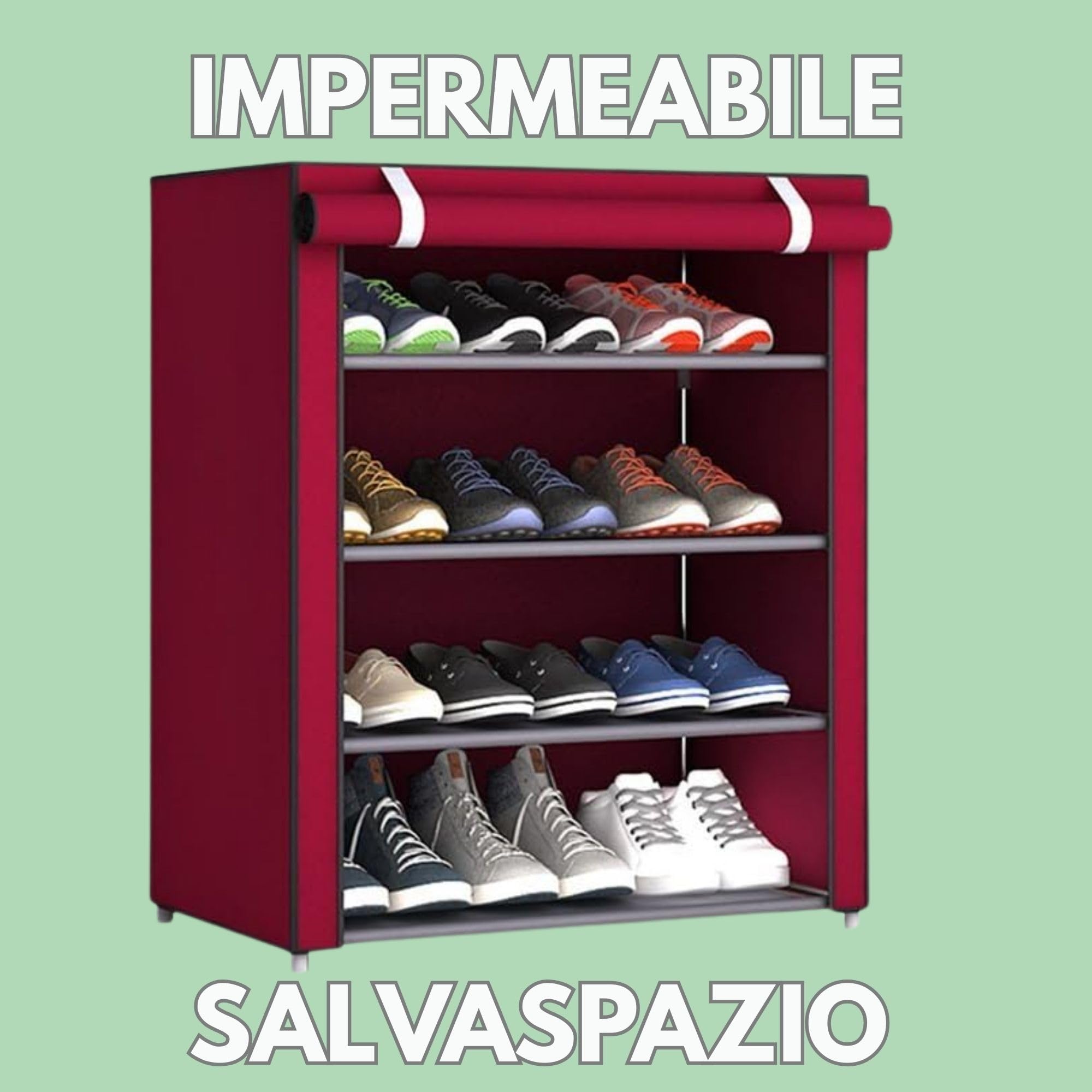 Cecaro Group Scarpiera Tessuto 4 Ripiani 60x30x72 cm