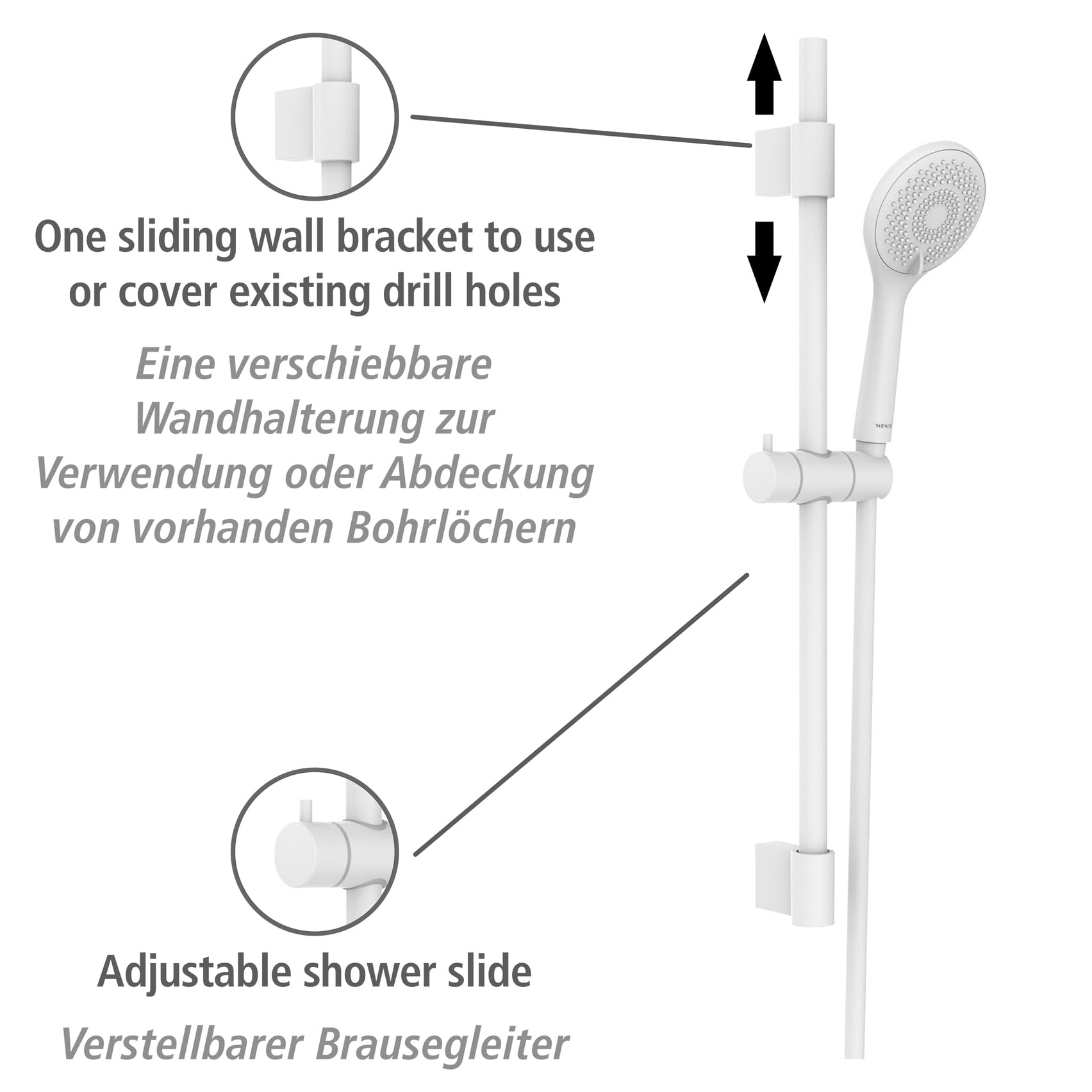 Wenko Watersaving Set Doccia Bianco 3 Getti