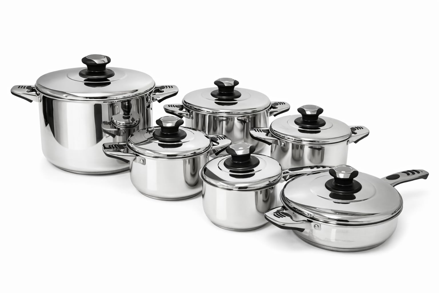 Cecaro Group Batteria Pentole 12 Pezzi Inox Induzione