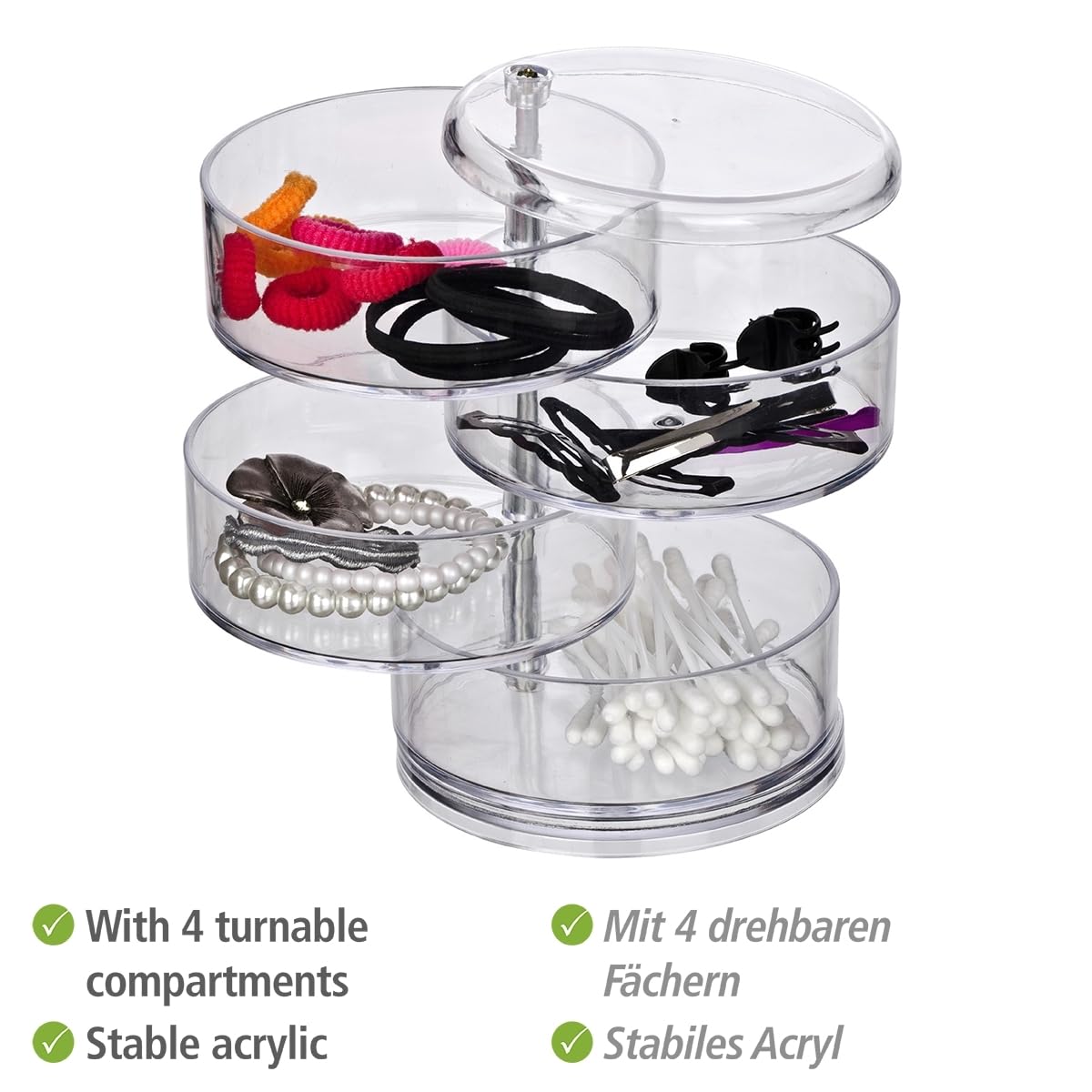 Wenko Torre organizer cosmetici trasparente