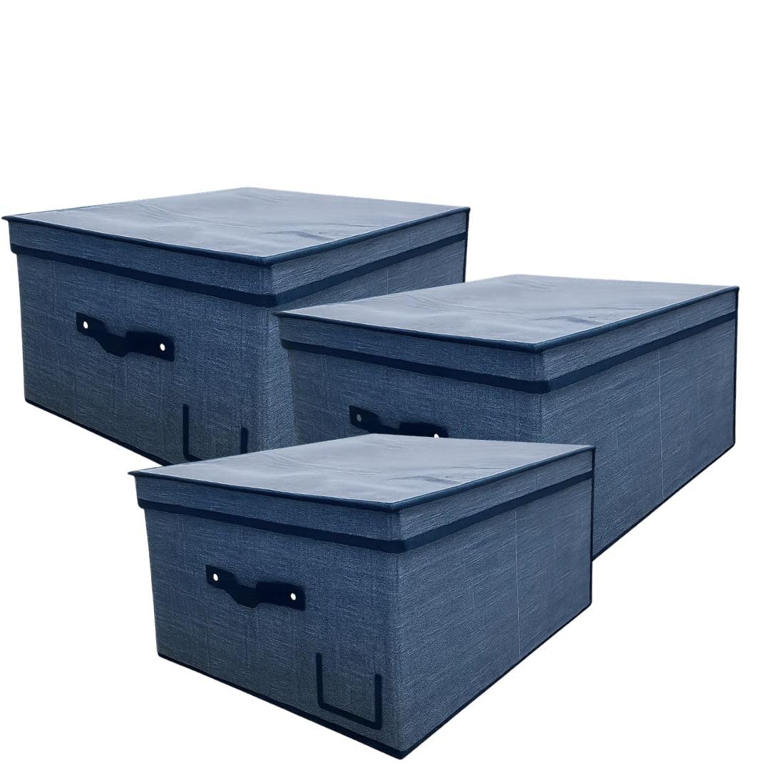 Cecaro Group Scatole Armadio 50x40x25 cm 3 Pezzi con Coperchio
