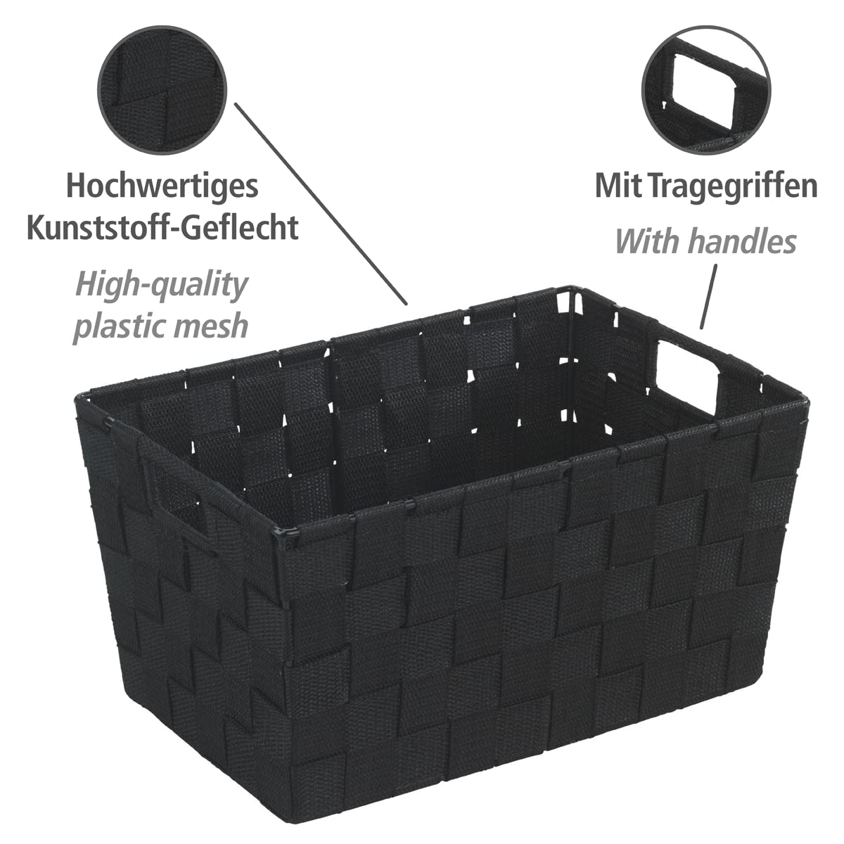 Wenko Adria S cestino organizer nero 30x15x20 cm