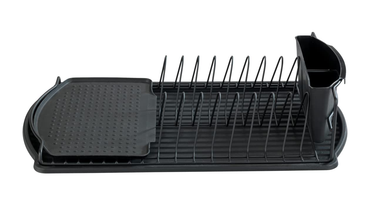 Wenko Basic scolapiatti nero 47,5 cm con vaschetta