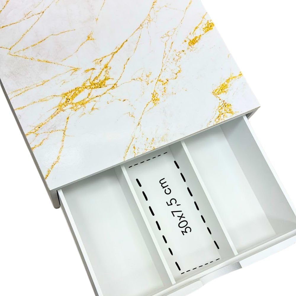 Cecaro Group Porta Cialde Bambù 3 Scomparti Bianco Oro