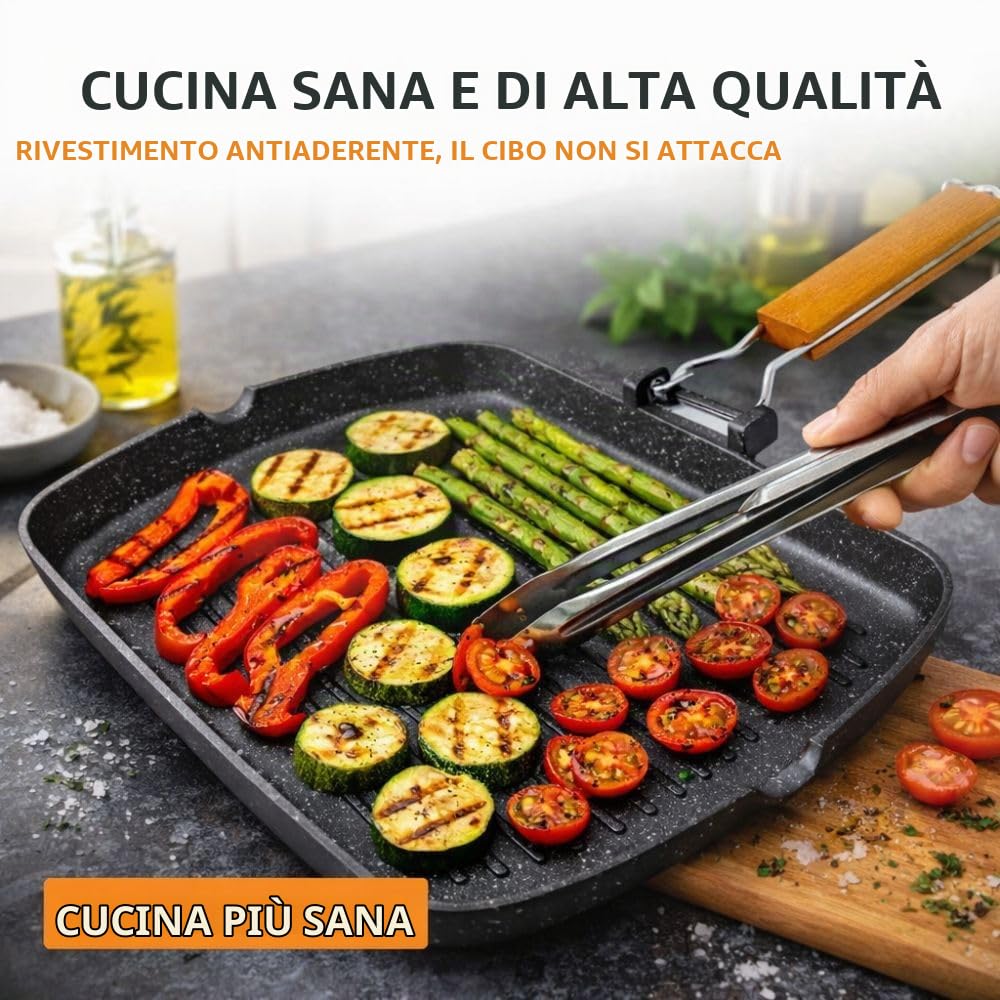 Cecaro Group Bistecchiera 36x26 cm grill antiaderente pietra