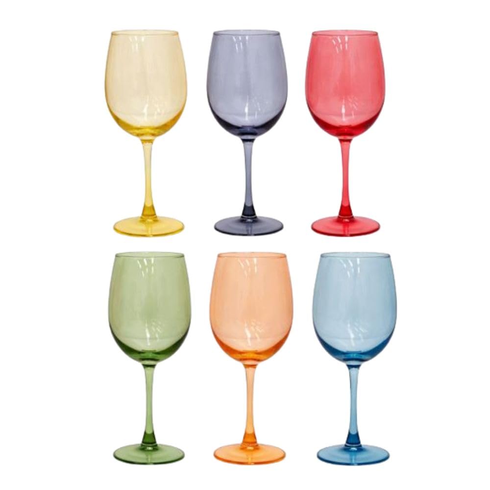 Cecaro Group Calici multicolor vetro set 6 pezzi 350 ml