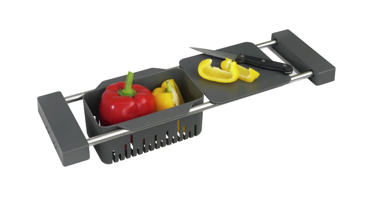 Wenko Caddy Scolapiatti Lavello Grigio 43,5-77,5 cm