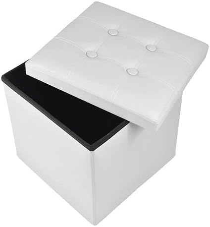 Cecaro Group Pouf Contenitore 38x38 Panna Ecopelle