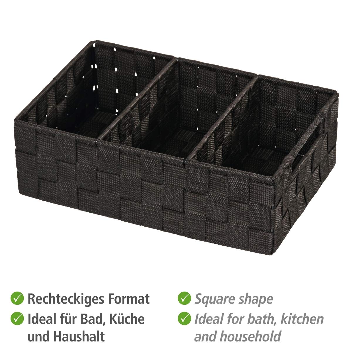 Wenko Adria contenitore nero 6 l con maniglia