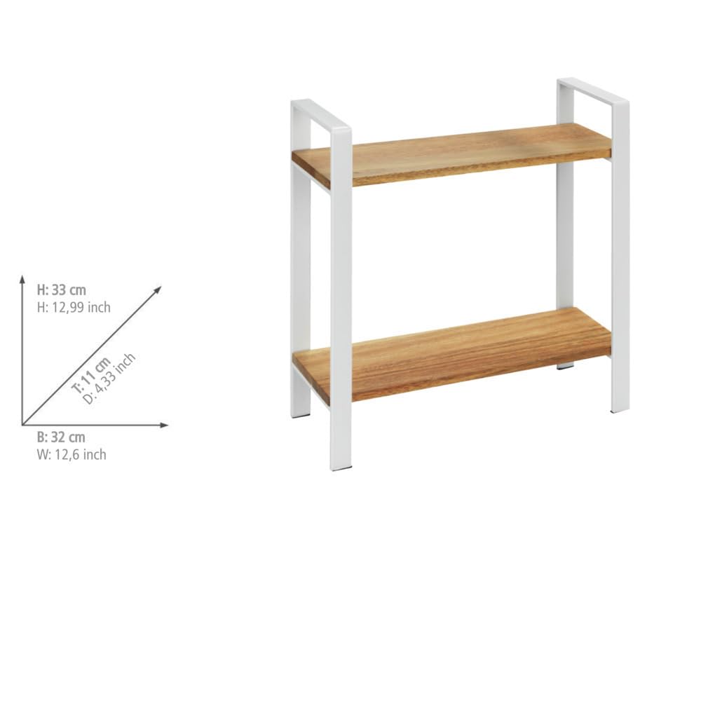 Wenko Louisa Scaffale Cucina 2 Ripiani Bianco Acacia