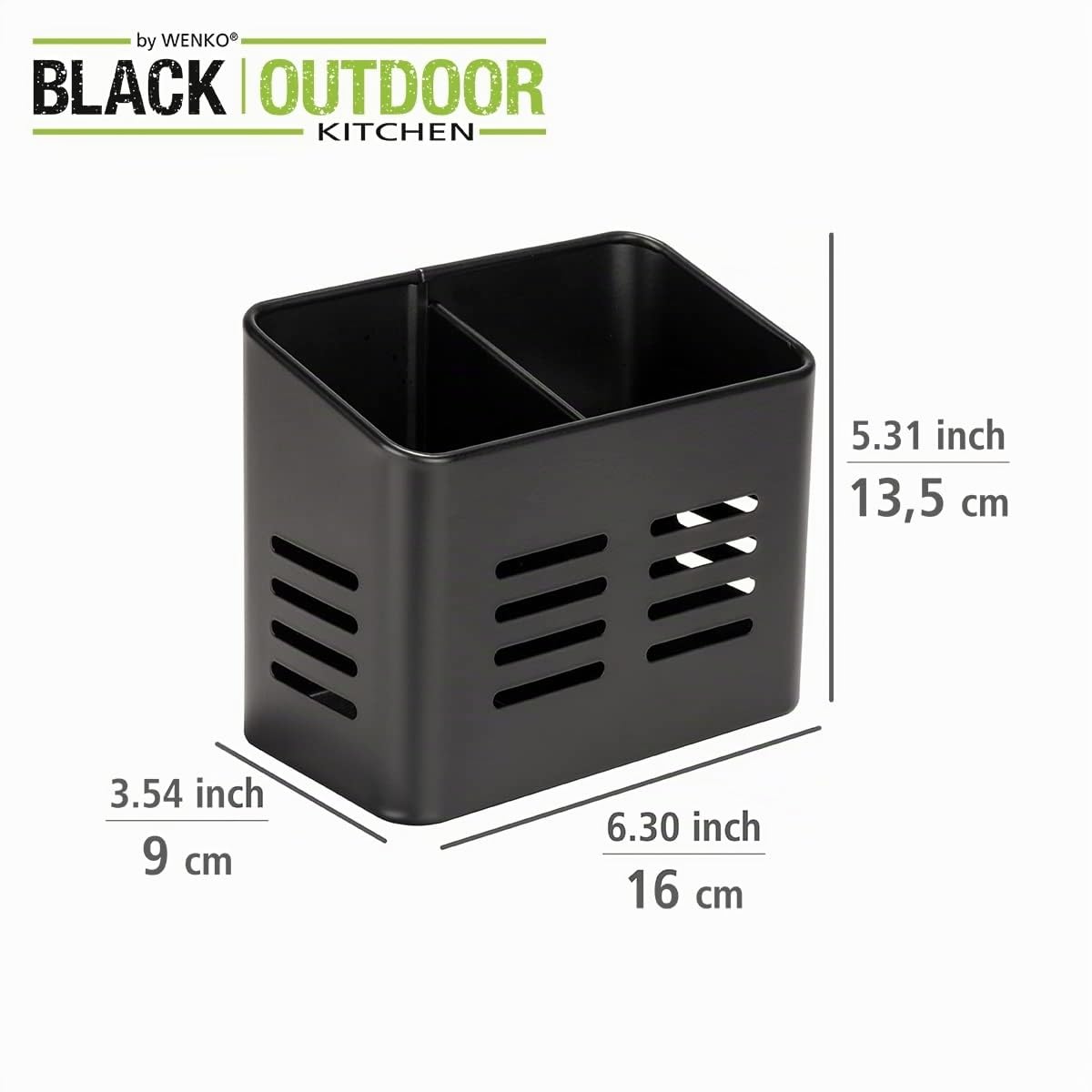 Wenko Baco cestello portaposate nero 16 cm