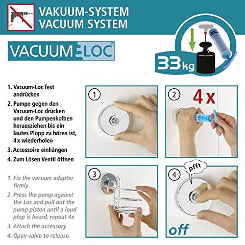 Wenko Vacuum-Loc mensola doccia ventose 26x16 cm