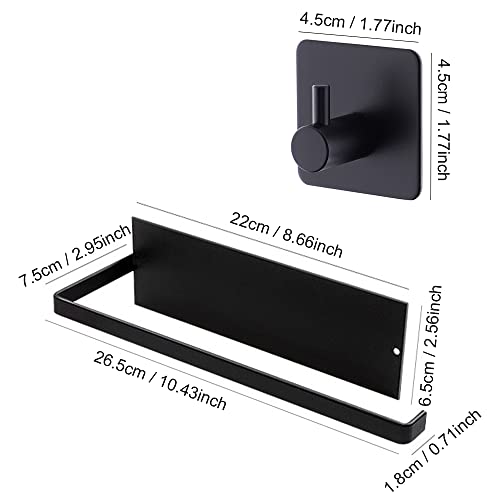 Lxoraziy portarotolo cucina adesivo nero +2 ganci