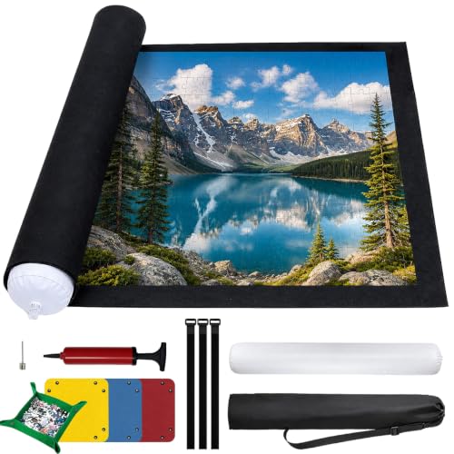 Quelcc Puzzle Tappetino Feltro Nero 116x66 cm Set 1500 Pezzi