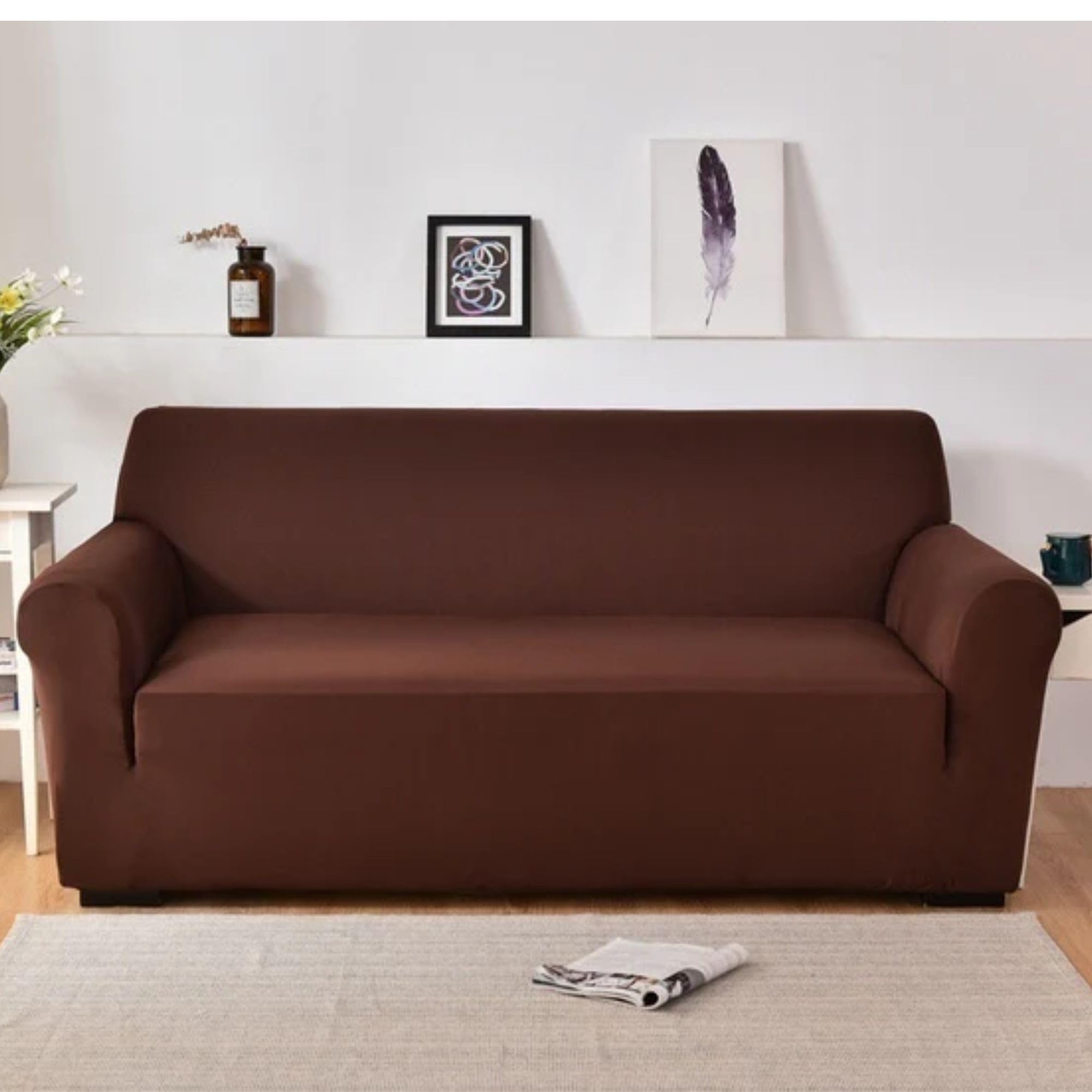 Cecaro Group Copridivano Elastico Antimacchia Grigio 3 Posti 180-220cm