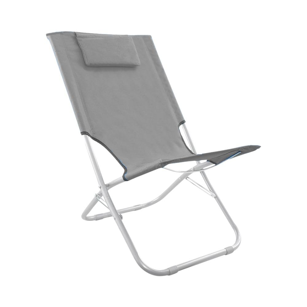 Cecaro Group Spiaggina Pieghevole Oxford Grigio con Cuscino
