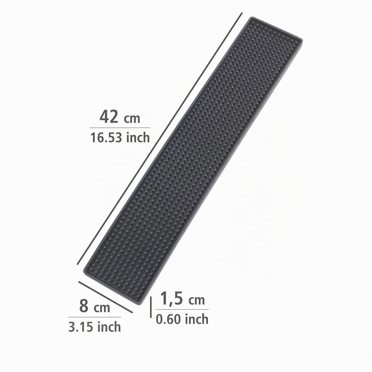Wenko 54700100 Tappetino Scolapiatti Nero 42x8 cm Antiscivolo
