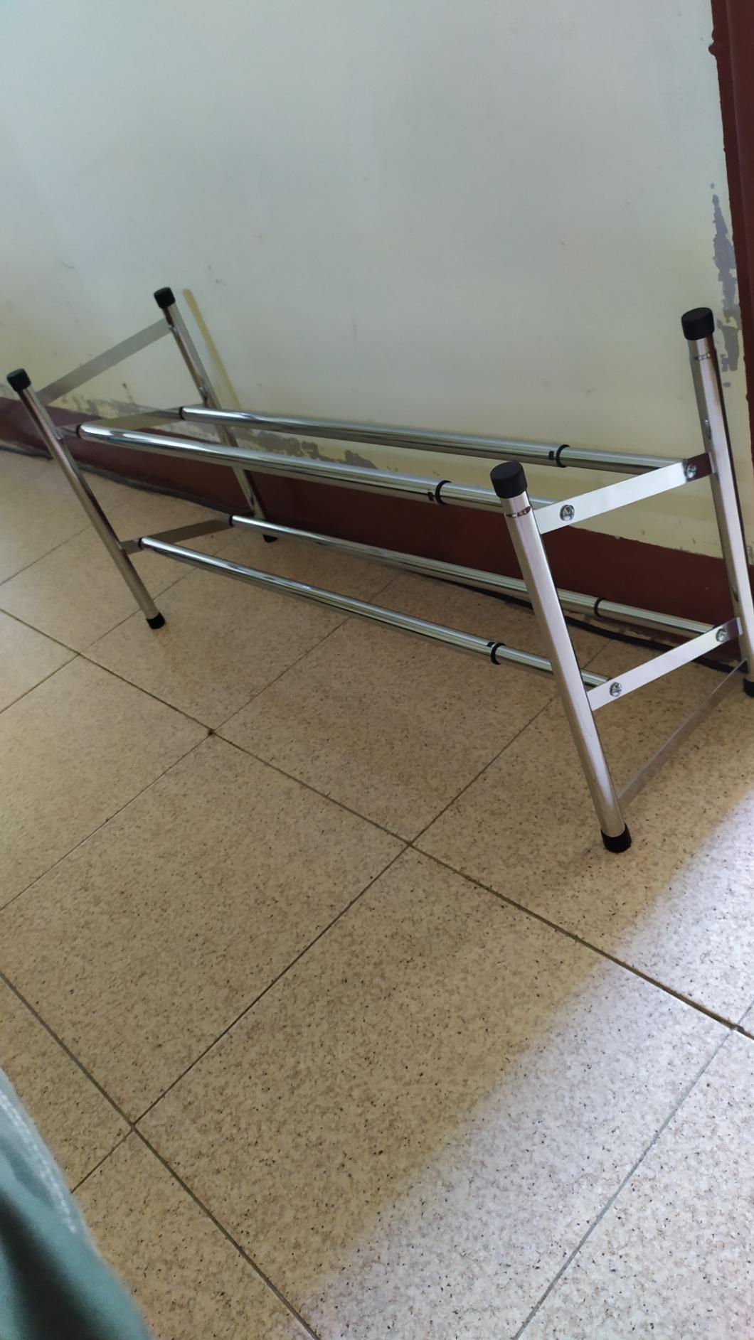 Wenko Scarpiera Allungabile 2 Piani Cromata 62-115 cm 10 Paia