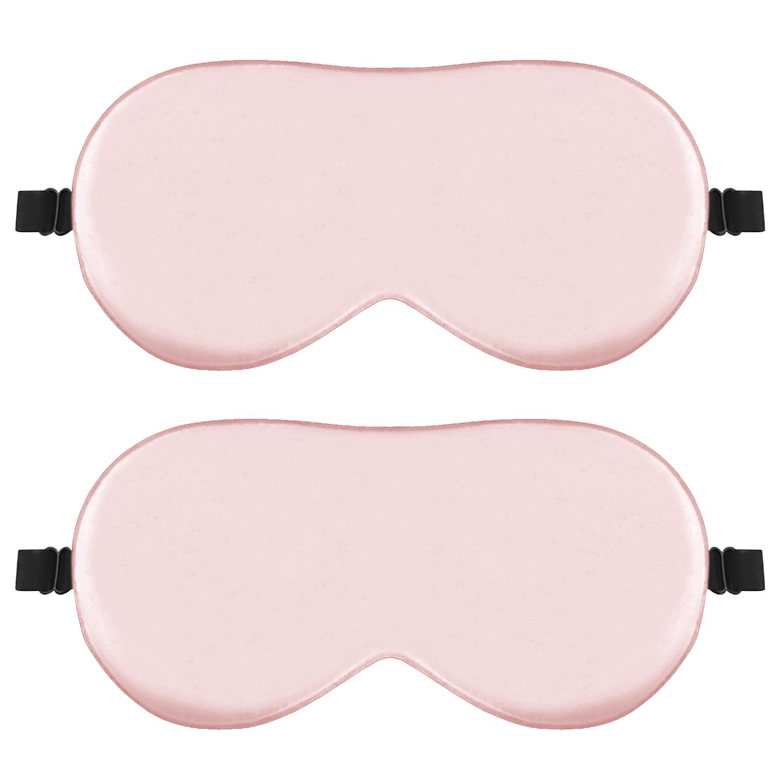 Quelcc Maschera Occhi Notte in Seta 2 pz Rosa Oscurante