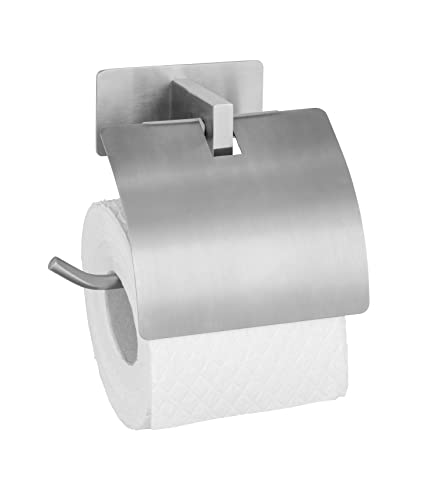 Wenko Genova Matt Turbo-Loc portarotolo con coperchio opaco