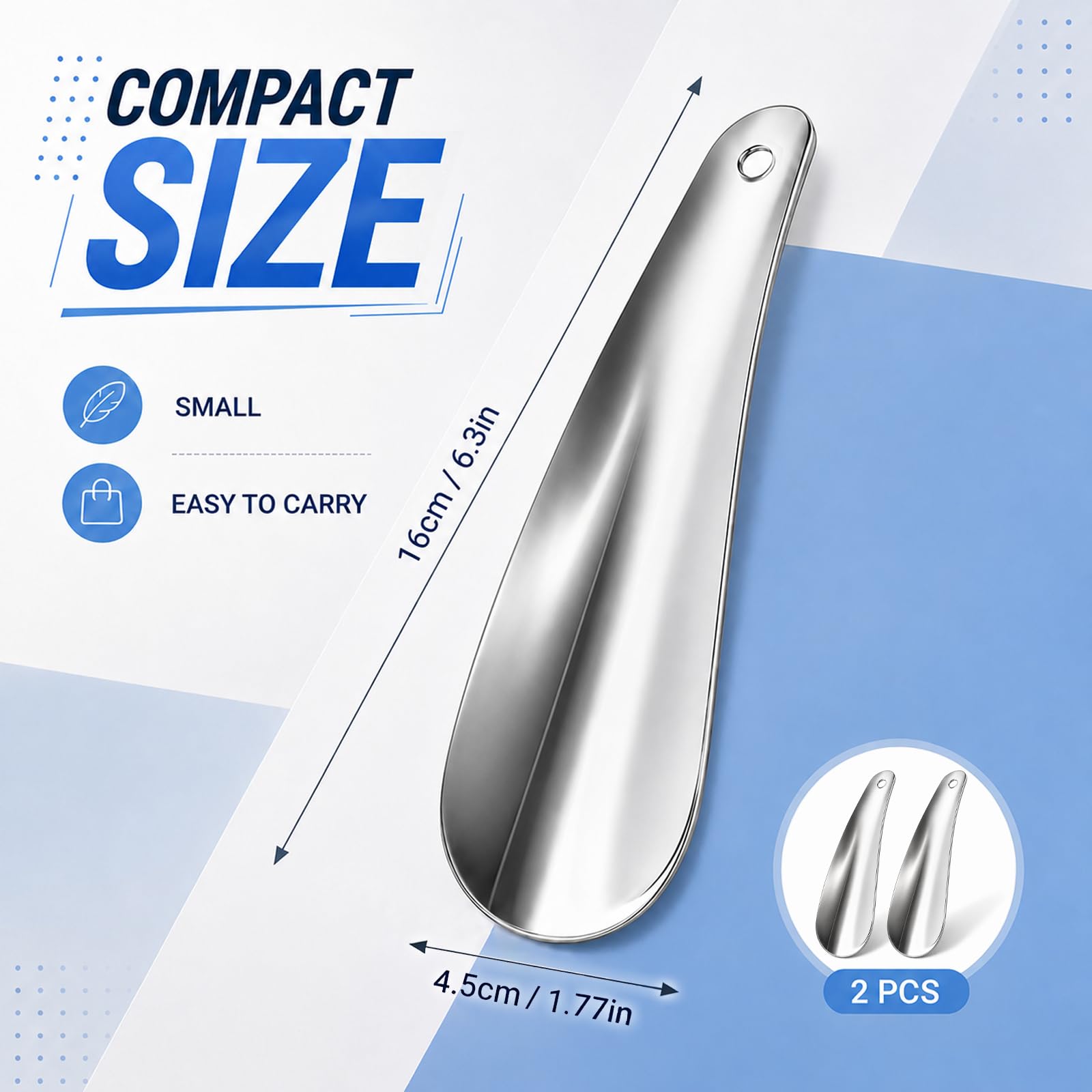 Quelcc calzascarpe metallo 16 cm 2 pezzi universale