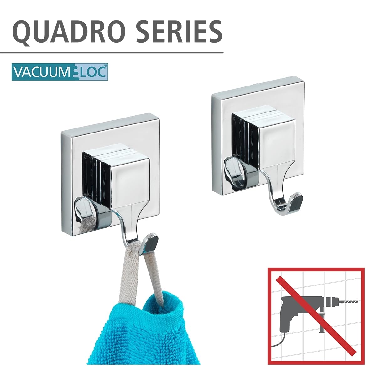 WENKO Vacuum-Loc Quadro gancio parete 2 pezzi senza forare