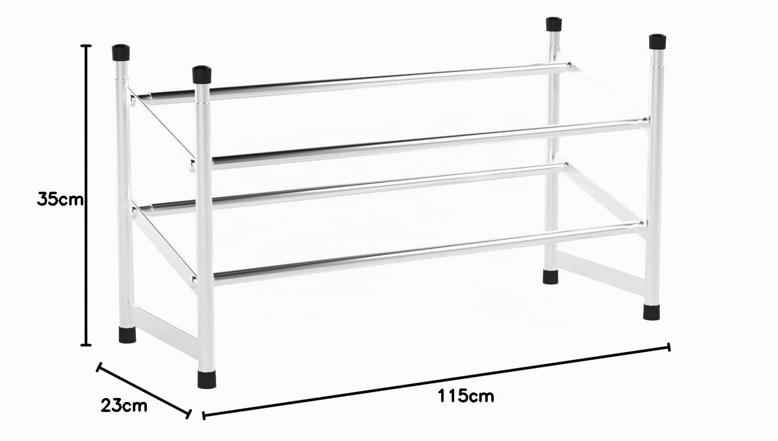 Wenko Scarpiera Allungabile 2 Piani Cromata 62-115 cm 10 Paia