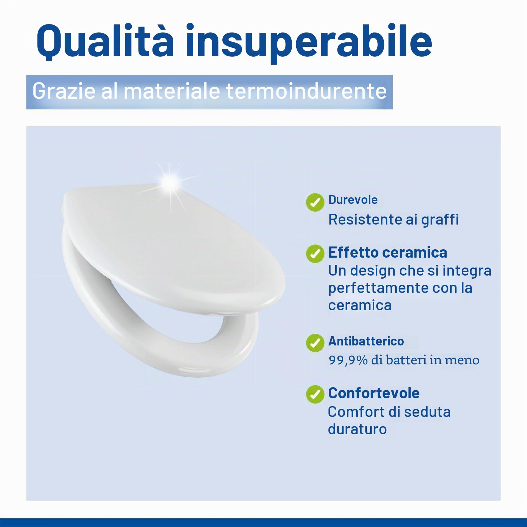Wenko Rieti sedile WC bianco chiusura ammortizzata