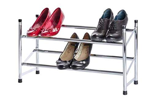 Wenko Scarpiera Allungabile 2 Piani Cromata 62-115 cm 10 Paia