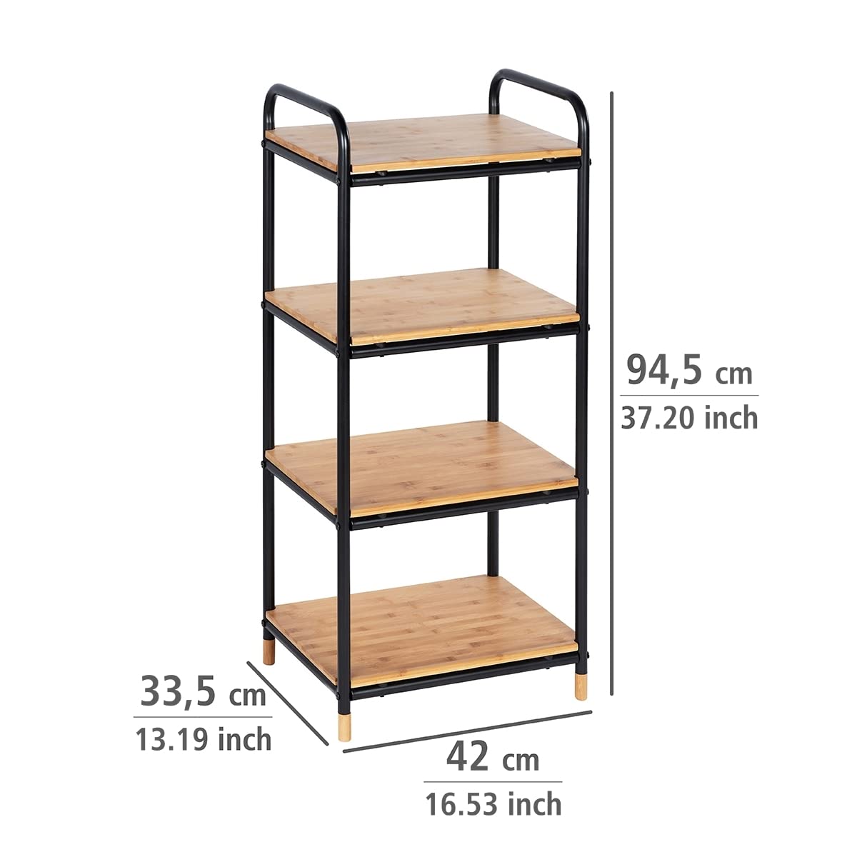 Wenko Loft Scaffale 4 Ripiani Bambù 42x94,5 cm