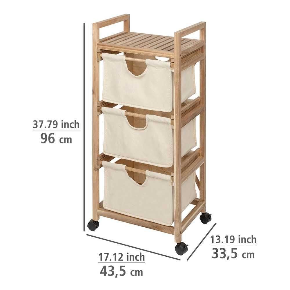 Wenko Acina carrello 3 cassetti legno acacia