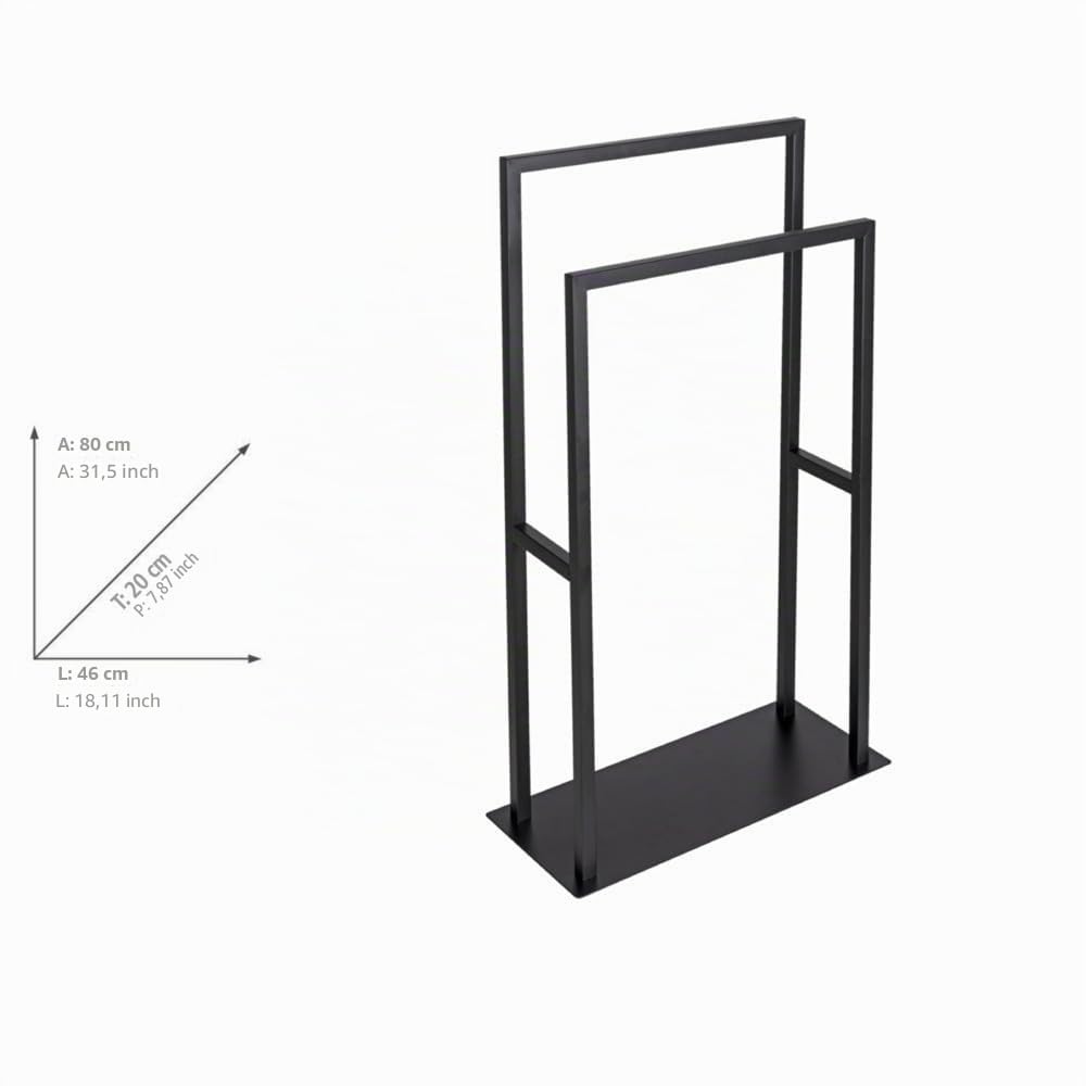 Wenko Rivaltana Portasciugamani Nero Opaco 46x80x20 cm