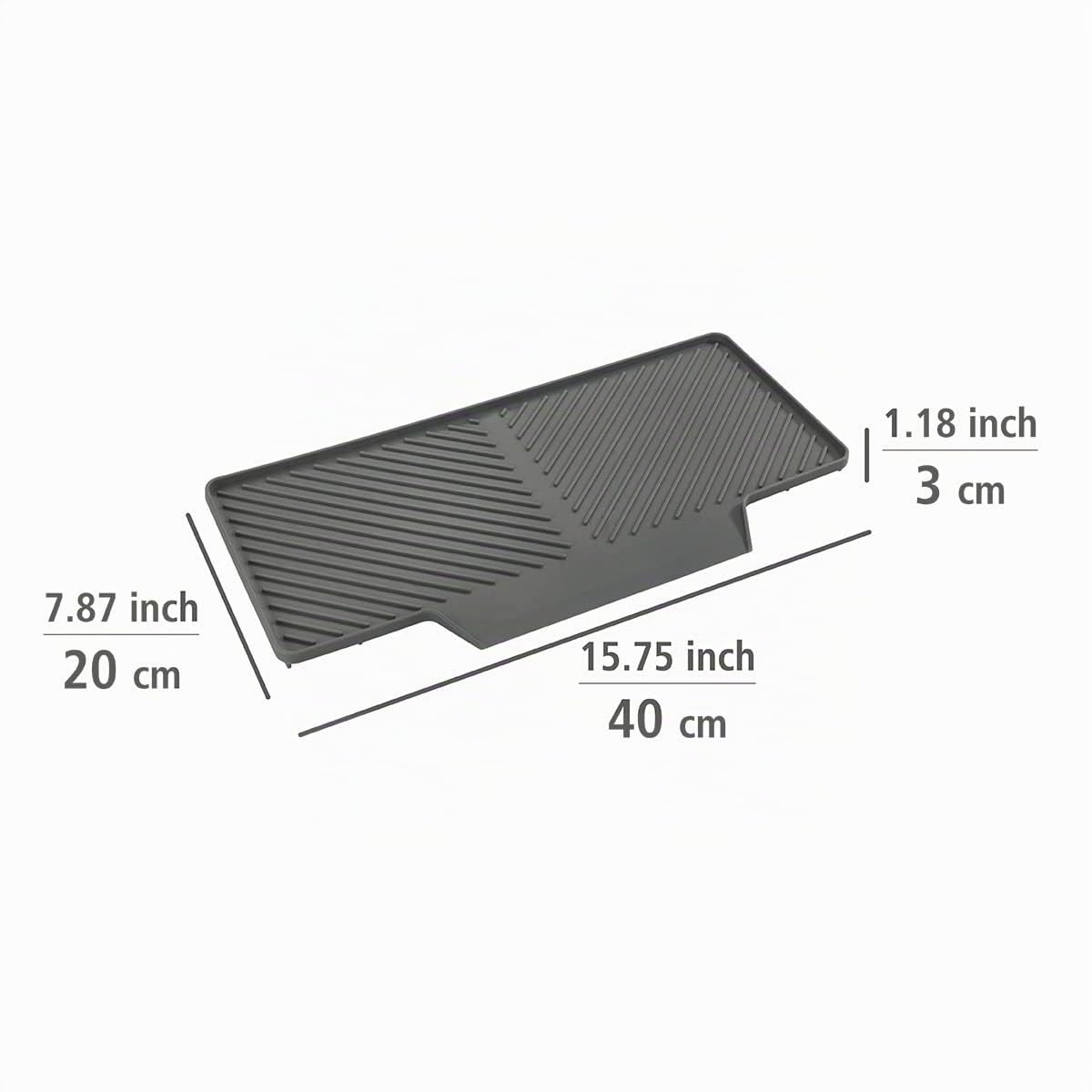 Wenko Neli Tappetino Scolapiatti 20x40 cm Grigio Gomma