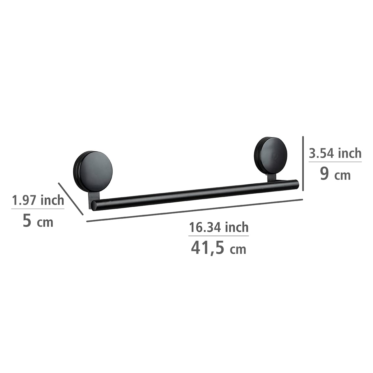 Wenko Pavia Static-Loc Plus portasciugamani nero 41,5 cm