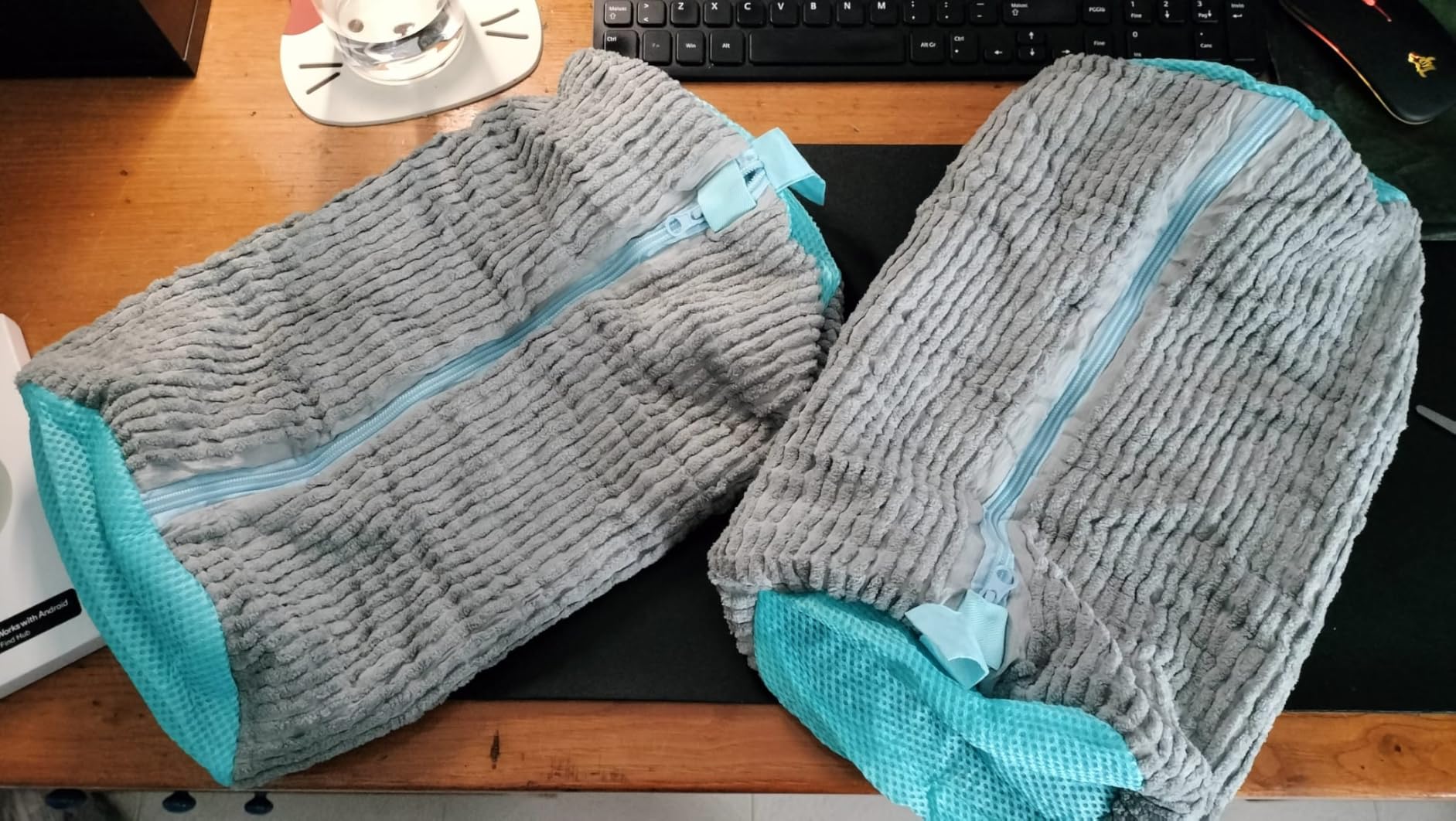 Quelcc Sacchetto Lavatrice Scarpe 2 Pezzi Grigio