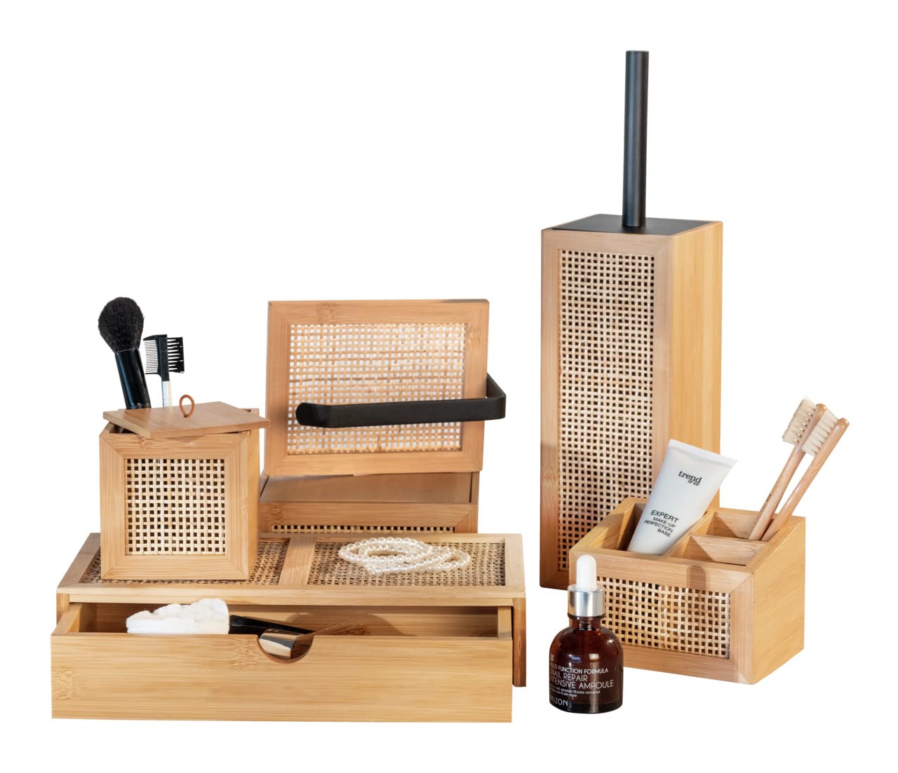 Wenko Allegre box bagno 12 cm bambù 3 scomparti