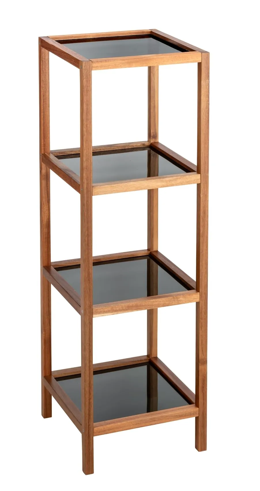 Wenko Fondi scaffale bagno 4 ripiani acacia vetro 36x112x36 cm