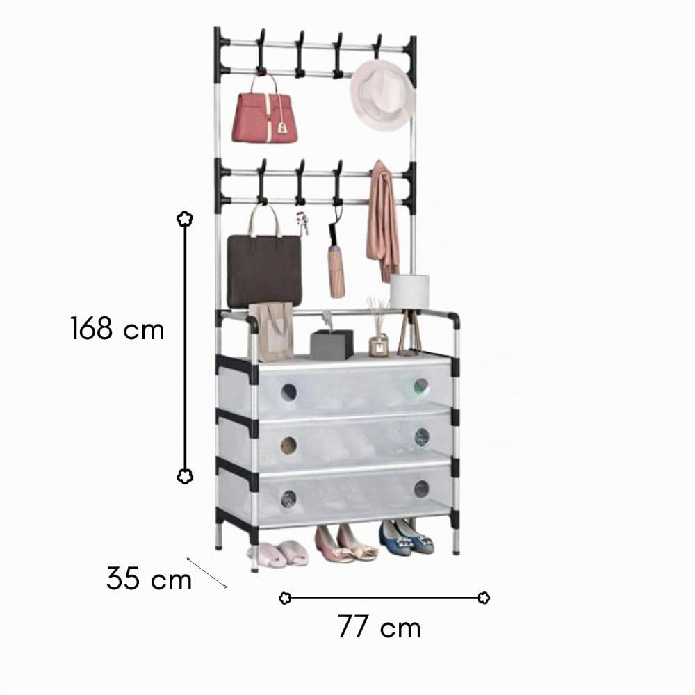 Cecaro Group Appendiabiti 8 Ganci con Scarpiera 77x35x168