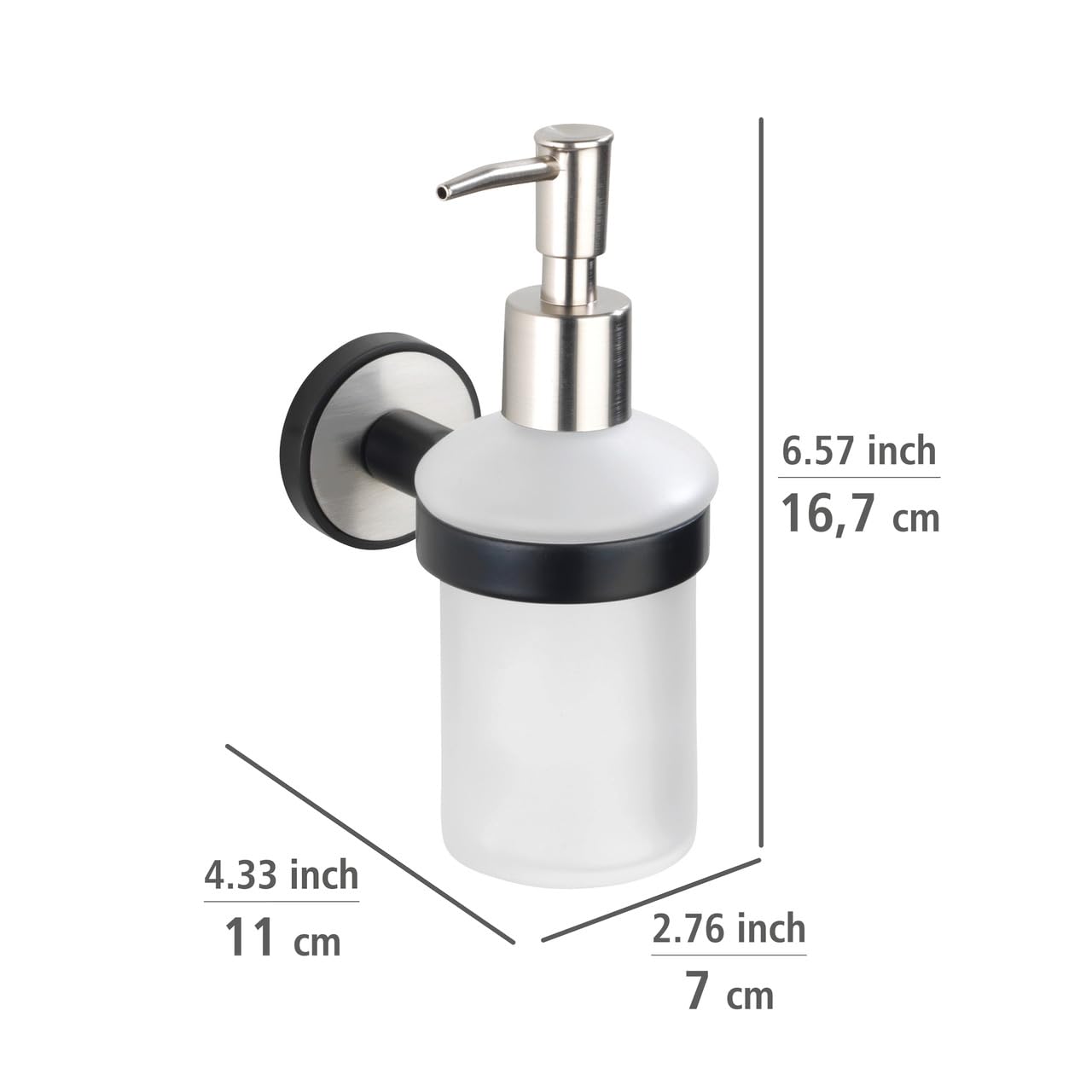 Wenko Udine 25010100 dispenser sapone parete nero 200 ml