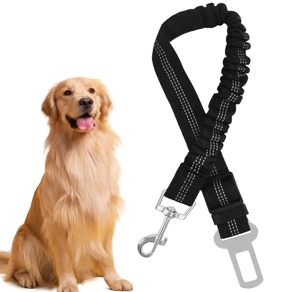 Quelcc cintura auto cani nera regolabile 1 pezzo
