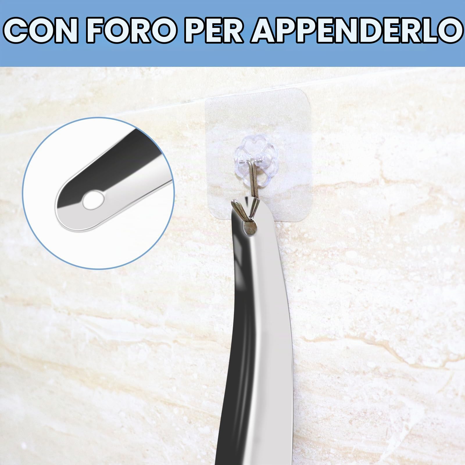 Quelcc calzascarpe metallo acciaio inox 16 cm