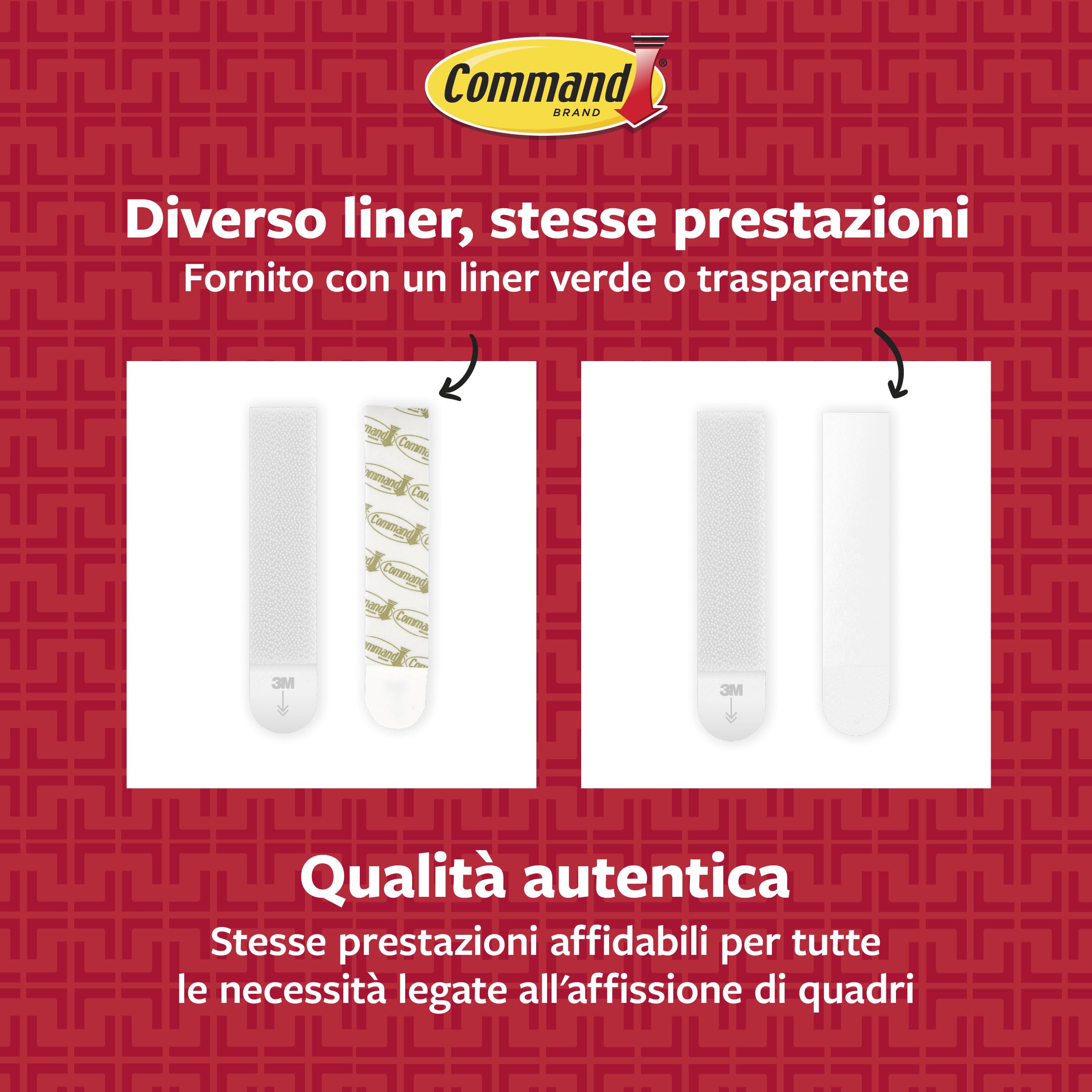 Command Appendi Quadri Strisce Bianche 12 Coppie S/M senza chiodi