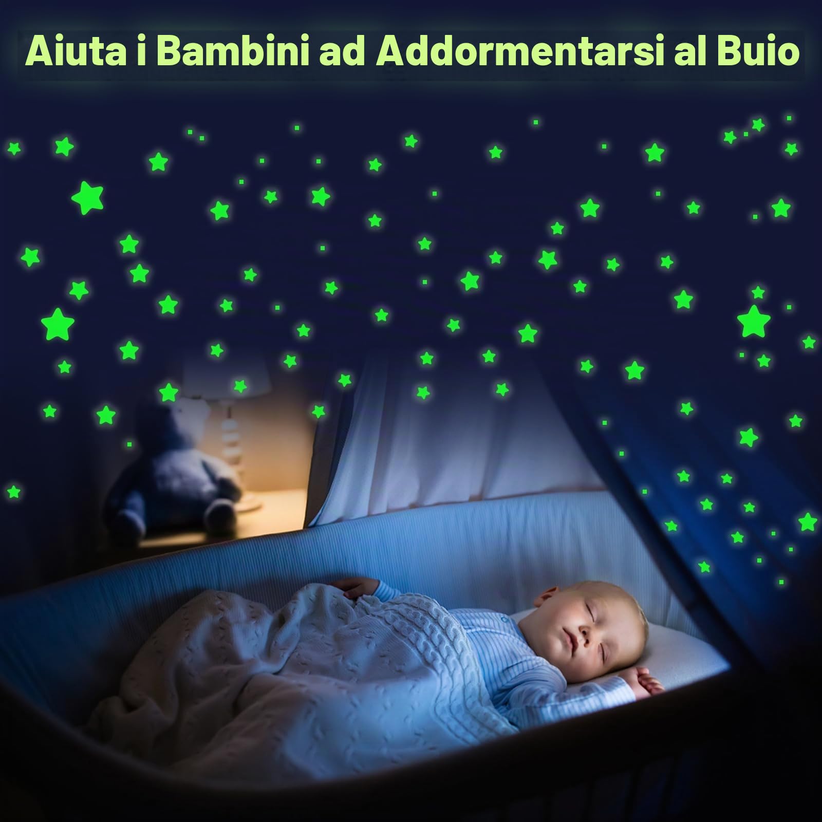 Quelcc stelle adesive fluorescenti 452 pezzi cameretta